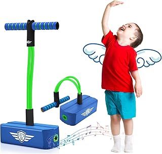 Pogo Sticks Toys for Girls Boys - Exercise Balance / Helps to grow taller / Outdoor toys (Black)