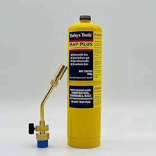 Hand Torch JH-801 with Map Gas Cylinder 400g, Map Pro Plus Disposable Cylinder Bottle Cartridge for Blow Torch, Plumbing Tools, Canisters for Plumbers, Soldering Torch, Mechanics, Jet Burner