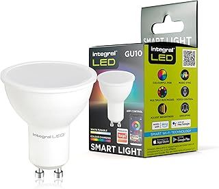 Integral LED 4 Pack Smart GU10 Dimmable Colour Changing 2.4GHz WiFi Bulb – Warm, Cool & Daylight White 2700K-6500K, 350lm, 4.9W (50W Equivalent) – App Controlled and Alexa & Google Home Compatible