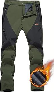 TACVASEN Men's Waterproof Softshell Breathable Warm Fleece Winter Lined Trousers