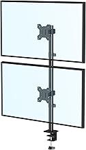 Dual Monitor Desk Mount Stand WHYFONE 790mm Tall Pole Vertical Stack Monitor Arm Desk Mount for 13-32’’ Screens, Height Adjustable PC Monitor Mount with Tilt Swivel Rotation up to 10kg, VESA 75/100mm
