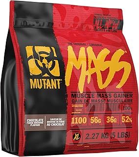Mutant Mass | Muscle Mass Gainer | 1100 Calories, 56g Protein, Whole Food Carbs, BCAAs, and Glutamine | Ultimate Hardcore Weight Gainer Shake | (2270g) | Chocolate Fudge Brownie