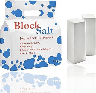 HSD Water Softener Salt Block 100% Genuine Food Grade Water Softener Salt Block Compatible to All Water Softener Machine Each Pack Contains 2 Salt Blocks (1 pack 2 block)