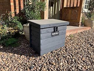 Lockable Parcel Delivery Box painted Dark Grey, Garden Store, Muddy Shoes Boots Wellingtons Storage, Log Store, Grocery Delivery Box - Delivered Fully Assembled