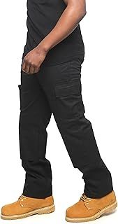 BWM - BUILDER WORKER MECHANIC Mens Lightweight Cargo Combat Work Trousers with Knee Pad Pockets Size 28 to 52 Black or Navy, Black Work Trousers Men, Mens Combat Trousers.