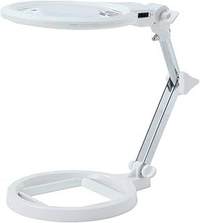 KATSU Magnifying Desk Lamp 2X 6X Magnifying Glasses with LED Light, Hands Free Illuminated Optical Glass Magnifier for Jewellry Repairs, Crafts, Reading and Close Work 990748