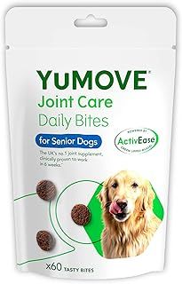 YuMOVE Senior Dog Joint Supplement, Daily Bites for Joint Care, Essential Dog Hip and Joint Support for Senior Dogs with Glucosamine, Chondroitin, Green Lipped Mussel, Aged 8+, 60 Chews