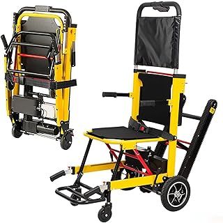 Electric Climbing Stair Wheelchair Trolley, Folding Portable Chair Stair Lift Climber Stair Mobility Assist Medical Equipment， Load Capacity 380Lb