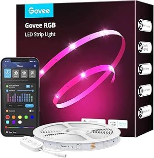 Govee LED Strip Lights 10m, Smart WiFi App Control RGB LED Lights, Work with Alexa & Google Assistant, Music Sync for Bedroom, Kitchen, TV, Party