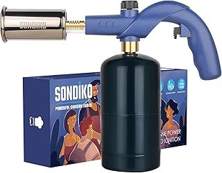 Sondiko Powerful Cooking Blow Torch, Propane Torch Grill Gun, Campfire Starter, Charcoal Lighter, Culinary Kitchen Grilling(Propane Tank Not Included)