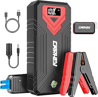 CARHEV Jump Starter Power Pack, 4000A Car Battery Booster (up to 8.0L Gas & Diesel), 12V Portable Car Battery Jump Starter with LED Flashlight and USB QC 3.0