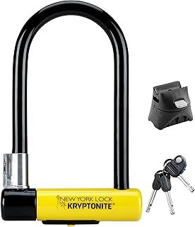 Kryptonite 002154 New York Lock with Flex Frame U-Bucket, Yellow, Standard Shackle