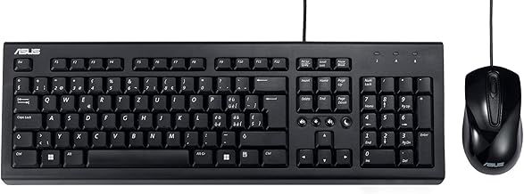 ASUS U2000 Wired Keyboard and Mouse Bundle - Black