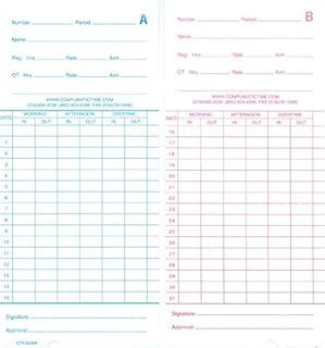 (500) Pyramid 2500 / 2600 / 2650 / 2650Pro / 6200 / 6400 Time Cards, semi-monthly & monthly pay periods, 42415 Compatible