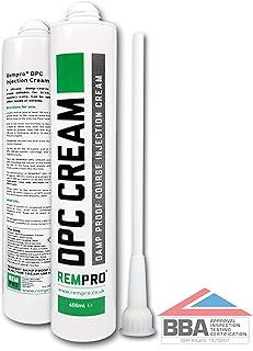 Rempro 1 x 400ml DPC Damp Proofing Course Cream - Barrier Treatment & Control of Rising Damp in Walls - BBA Certified