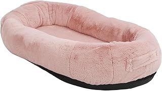 Large Human Dog Bed with Storage Pocket, 3D Sponge Giant Dog Bed for Adults and Pets (100 * 70 * 30)
