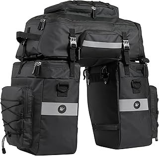 BAIGIO 3-in-1 Rack Bike Bag 70-75L Multifunctional Pannier Bag for Bicycles Waterproof Folding Rear Seat Bag for Cycling Travel Storage Backpack Shoulder Bags with Rain Cover