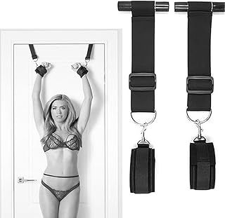 BDSM Kit Restraint Sex Kits Bondage Strap Door Hanging Swing Wrist for Lovers Cuffs Over Door Bondage Restraints Toy with 2 Soft Wrist Cuffs Handcuffs for Couples Game Sex Toys