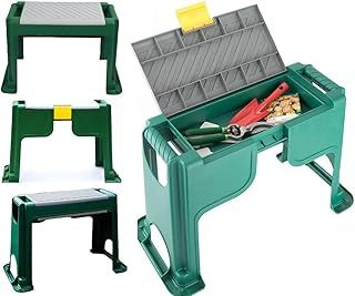 3 In 1 Gardener's Kneeling Padded Kneeler Seat Hand Tools Storage Portable Stool Gardening Outdoor
