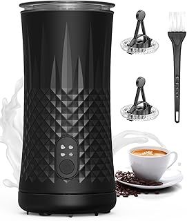 Milk Frother Electric - 4 in 1 Milk Foamer with Temperature Control Automatic Milk Steamer, Silent Milk Warmer Auto Shut-Off for Hot or Cold Milk, Hot Chocolate, Coffee, Latte, Cappuccino
