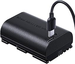 LP-E6NH Battery (USB-C Input) 2400mAh Replacement Battery Pack for Canon EOS R7 R5 R6 R6 II R, 5DIV, 6DII, 7DII, 80D, 90D Black