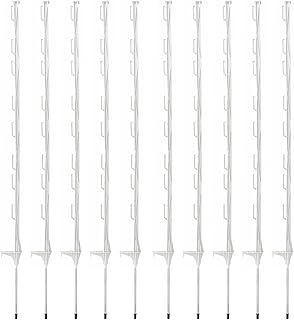 10 x 4ft White Electric Fence Plastic Poly Posts Temporary Fencing Horse Paddock Line Stakes Poles