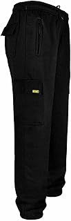 SITE KING Mens Cargo Combat Work Tracksuit Jogging Bottoms with Knee Pad Pockets Fleece Pants