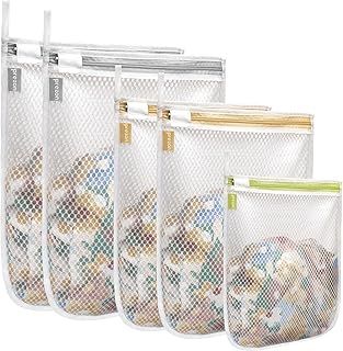 Mesh Laundry Bags, Washing Machine Wash Bags, Reusable and Durable Mesh Wash Bags for Delicates Blouse, Hosiery, Underwear, Bra, Lingerie Baby Clothes - 5 Set(2L+2M+S)