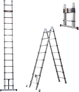 5m Telescopic Ladder - Multi-purpose Stainless Steel Portable Foldable Ladder Extension - Max Load 150kg /330LBS