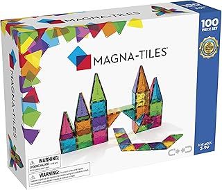 MAGNA-TILES Classic 100-Piece Magnetic Construction Set, The ORIGINAL Magnetic Building Brand, Rainbow
