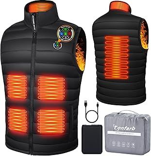 Electric Heated Gilet Body Warmer for Men with 16000mAH Battery Pack, Heated Vest Men Heating Jacket with 3 Temperature Levels & 6 Heat Zones USB Electric Heated Clothing Waistcoat for Outdoor