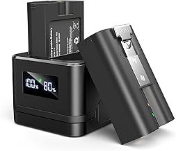 Quick Release Battery for Ring - 2 Pack with LED Charger Station,3.65V 6040mAh Rechargeable Battery, for Ring Doorbell Camera 2/3/3+/4,Spotlight Camera and Stick Up Cam(with LED digital display)