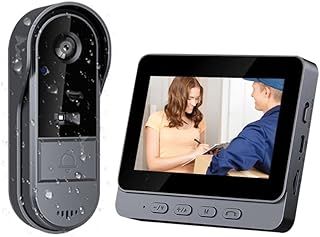 Wireless Video Doorbell Camera, 1080P HD Wireless Doorbell with 170° Viewing Angle IP65 Waterproof Infrared Night Vision 2-way Intercom Wireless Doorbell Camera, USB Charging No APP
