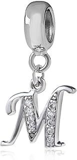925 Sterling Silver Letter Charm - Alphabet & Initial Charms, Anniversary & Words Charm - Fits for Pandora Bracelet