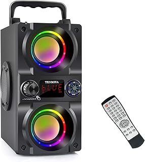 JBL Flip 5 - 40W Portable Wireless Speaker with Colorful Lights, Double Subwoofer Heavy Bass, FM Radio, MP3 Player, Loud Stereo Sound for Home, Outdoor, Party, Camping
