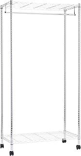 Amazon Basics Garment Rack with Top and Bottom Shelves, Chrome, 89 x 45 x 180 cm