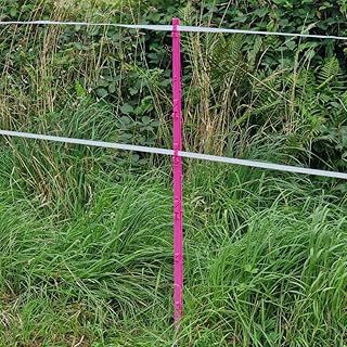 Pink 5FT Poly Post 155cm Tall Plastic Fencing Stake | Reinforced Electric Fence Pole | Ideal for Temporary Horse Electric Fences | Portable Paddock Fencing Equestrian Livestock Grazing Control (40)