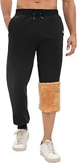Mens Jogging Bottoms Fleece Jogger Sweatpants for Men Casual Thermals Tracksuit Bottoms Winter Warm Plush Trousers with Pockets Drawstring Lounge Pants
