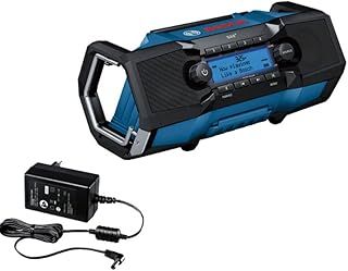 Bosch Professional 18V System GPB 18V-2 SC Digital Construction Radio with 18V Battery or Cable, DAB+, Bluetooth, FM and AUX, IP 54, Without Battery