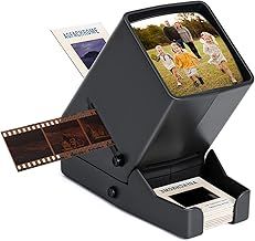 35mm Film and Slide Viewer for Old Slides, Negative/Positive Film 3x Magnification Portable LED Lighted Desktop Viewer with USB Power Cable or Battery Operation