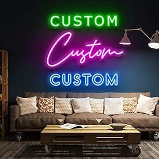 WMAT Custom LED Neon Signs for Bedroom Wall Decor Personalized Neon Signs for Wedding Birthday Party or Bar Logo (Options from 10" ~ 60")
