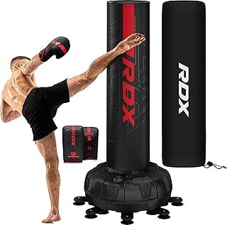 RDX XXL 150KG 6ft Free Standing Punch Bag with Gloves - Heavy Pedestal Bag with Stand for Kickboxing, Boxing, MMA, Muay Thai Karate, Adult Freestanding Bag for Office, Gym Home Fitness Workout