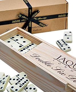 Jaques of London Dominoes Set | Complete D6 Dominoes Game for Children & Adults | Dominos Set with Sliding Lid | Traditional Games | Since 1795