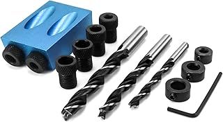 QWORK® 15 Degree Pocket Hole Screw Jig , Woodworking Inclined Hole Jig , Carpentry Locator Wood Woodwork Guides Joint Angle Tool , 6mm/8mm/10mm Holes