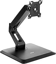 VIVO Premium VESA Single 17 to 32 inch Computer Monitor & Touch Screen Desk Stand with Rotating Base, Freestanding Pneumatic Height Adjustable Arm Mount STAND-V001R