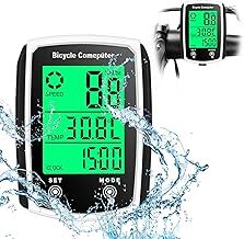 Bike Cycle Computer 19 Functions IP54 Waterproof Bicycle Speedometer Odometer with LCD Backlit Touch Screen Cycling Computers Road Bike Accessories Universal Cycle Computer Bike Speedometer