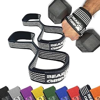 BEAR GRIP - Premium Figure 8 weight lifting straps (sold in pairs)