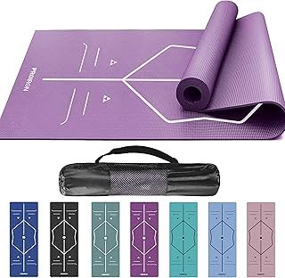 PROIRON Yoga Mat with Premium Alignment - Extra Yoga Bag Included - Comfort Skin Friendly Exercise Mats Non Slip for Home Gym Workout -Macaron Colors