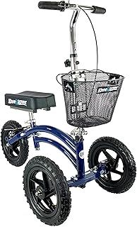 KneeRover All Terrain Steerable Knee Scooter Knee Walker for Adults for Foot Surgery, Broken Ankle, Foot Injuries - Heavy Duty Knee Rover Scooter for Broken Foot in Blue