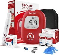 sinocare Diabetes Testing Kit/Blood Glucose Monitor Safe AQ Smart/Blood Sugar Test Kit with Strips x 50 & Lancing Devices x 50 & Carrying Bag, for UK Diabetics -in mmol/L